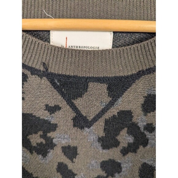 Anthropologie Ethan Sweater Leopard Animal Print Camo Pullover Women's XS - Picture 5 of 7